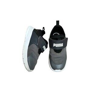 Puma Kids Slip-On Sneakers Size 10 Gray & Black